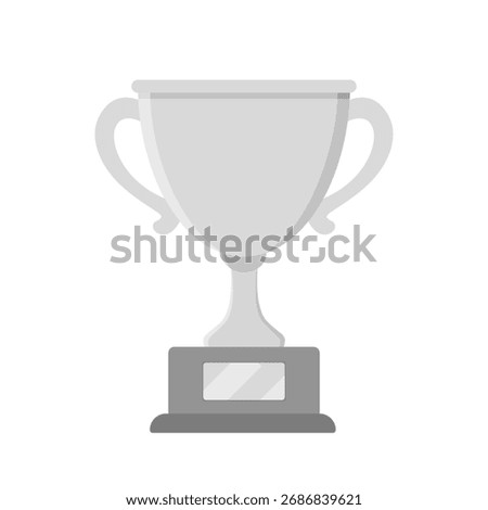 Silver trophy cup vector icon. Award medal for tournament competition. Winner emblem. Vector EPS 10