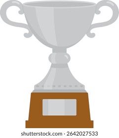 Silver trophy cup vector illustration