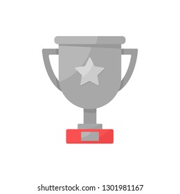 Silver trophy on a white background. Vector illustration