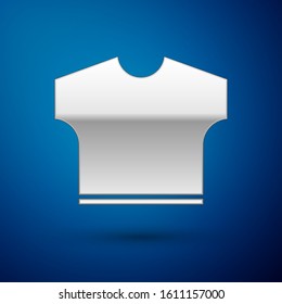 Silver T-shirt icon isolated on blue background.  Vector Illustration