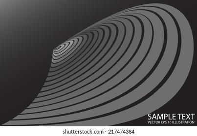 Silver vector abstract circular lines design template - Vector abstract silver striped  background illustration