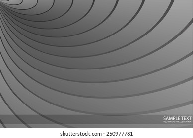 Silver vector abstract curved lines design background illustration - Vector abstract template modern design metal illustration