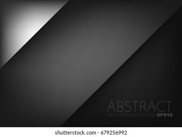 Silver vector background overlap paper layer on dark space for text design