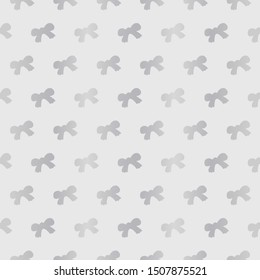 Silver vector bows on white seamless pattern