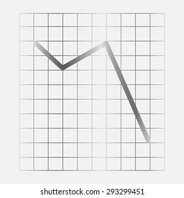 Silver Vector Business Growing Chart Presentation Icon