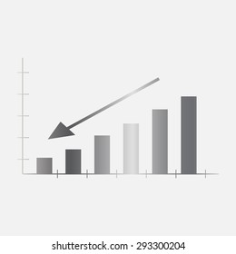 Silver Vector Business Growing Chart Presentation Icon