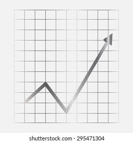 Silver Vector Business Growing Chart Presentation Icon