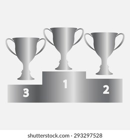 Silver vector champions cup icons 