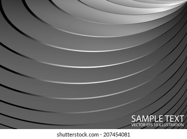 Silver vector circular background illustration - Abstract vector metal circular background template