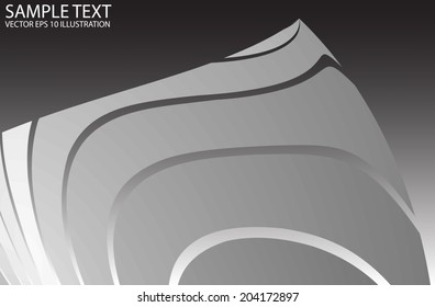 Silver vector curved background illustration - Background vector abstract design template