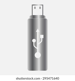 Silver vector flash drive