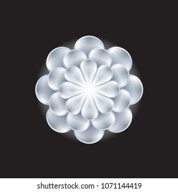 Silver vector flower for beauty concept art.