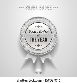 Silver Vector Glossy Badge