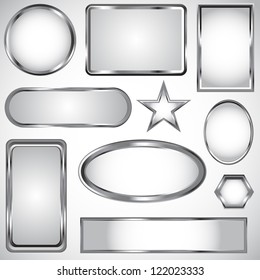 Silver Vector Label Frame EPS 10