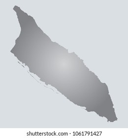 Silver Vector Map Aruba. Illustration. gray background. eps10.