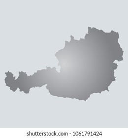 Silver Vector Map Austria. Illustration. gray background. eps10.