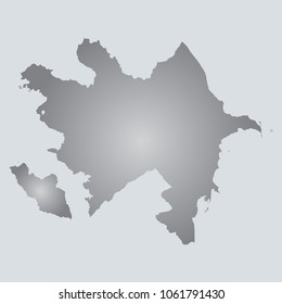 Silver Vector Map Azerbaijan. Illustration. gray background. eps10.