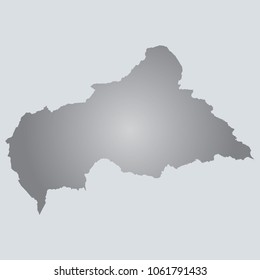 Silver Vector Map Central African Republic. Illustration. gray background. eps10.