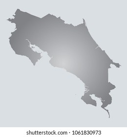 Silver Vector Map Costa Rica. Illustration. gray background. eps10.