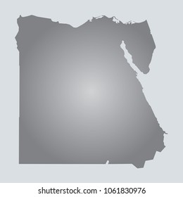 Silver Vector Map Egypt. Illustration. gray background. eps10.
