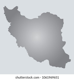 Silver Vector Map Iran. Illustration. gray background. eps10.