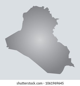 Silver Vector Map Iraq. Illustration. gray background. eps10.