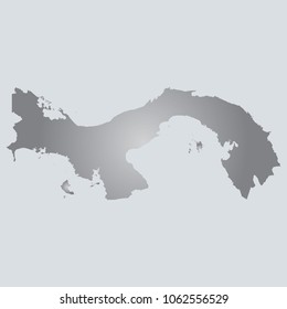 Silver Vector Map Panama. Illustration. gray background. eps10.