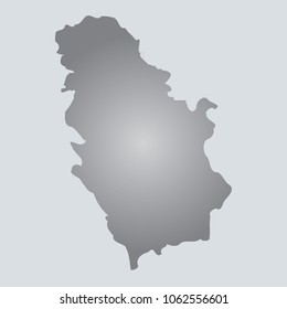 Silver Vector Map Serbia. Illustration. gray background. eps10.