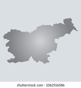 Silver Vector Map Slovenia. Illustration. gray background. eps10.