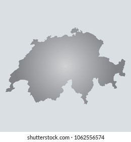 Silver Vector Map Switzerland. Illustration. gray background. eps10.