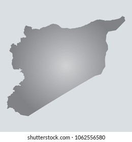 Silver Vector Map Syria. Illustration. gray background. eps10.