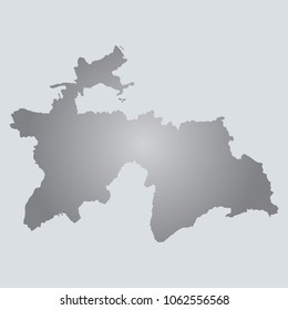 Silver Vector Map Tajikistan. Illustration. gray background. eps10.