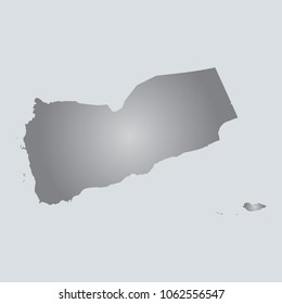 Silver Vector Map Yemen. Illustration. gray background. eps10.