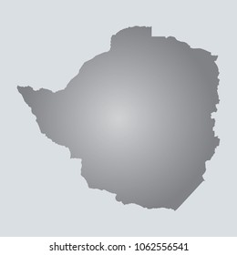 Silver Vector Map Zimbabwe. Illustration. gray background. eps10.