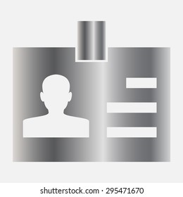 Silver Vector name tag for ID - human, user, member 