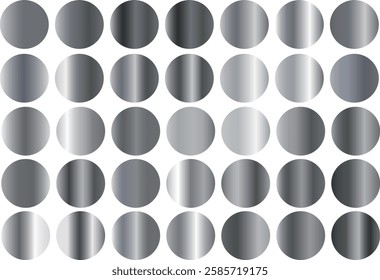 Silver vector palette. Set of silver metal textures.
