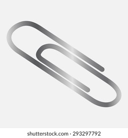 Silver Vector paper clip icon 