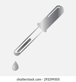 Silver vector pipette icons