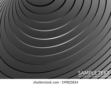 Silver vector striped endless abstract background illustration - Metallic vector curvatures abstract background template