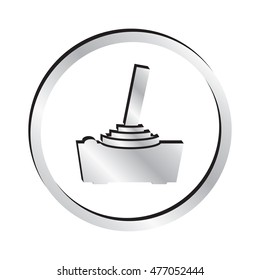 Silver Video Game Joystick Icon