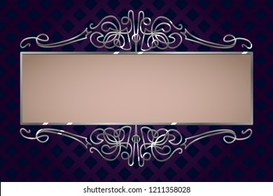 Silver vintage frame vector template
