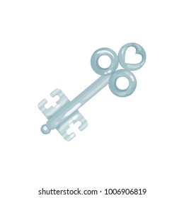 Silver vintage old key vector Illustration