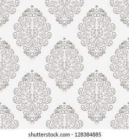 Silver vintage seamless pattern.