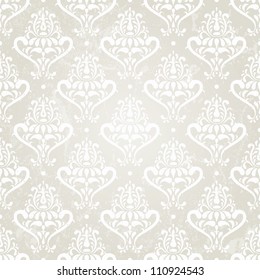 Silver vintage seamless wallpaper. EPS 10 vector illustration.