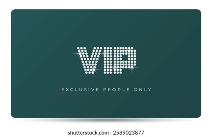 Silver VIP card with luxurious design. Premium card emerald green, transformative teal colors, exclusive people only. Vector illustration for jewelry stores, club, certificate