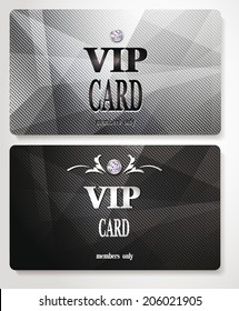 Silver VIP cards with relief background