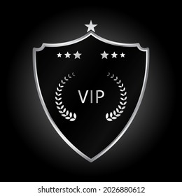Silver VIP Design in Luxury Black Background Isolated Vector