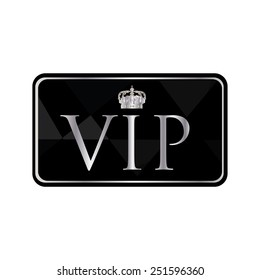 Silver vip pass with crown symbol card, vip icon,member card