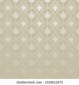 Silver wallpaper background pattern in vintage style for your design. Vector image