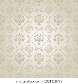 Silver wallpaper, chinese seamless pattern, vector image